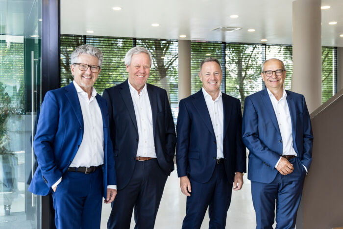 From left to right: Hans-Hermann Schaber, Josef Geiger, Helmut Locher, Dr. Frank Golletz Four Cteam experts ready for consulting and plant construction projects.